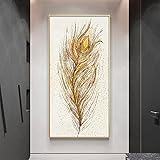 DiY 5D Diamond Painting Voll Set Abstrakte goldene Federn Diamant Malerei Full Kristall Strass Diamant Stickerei Kreuzstich Erwachsene Kinder Diamant Art Kunsthandwerk Home Wand Dekor 80x160cm X1400