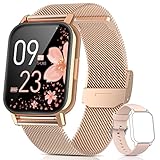 Smartwatch Damen, AooDen 1.69 Zoll Smartwatch mit Pulsmesser Schlafmonitor SpO2, IP68 Wasserdicht Fitness Armbanduhr, Schrittzähler Uhr Damen, Sportuhr Stoppuhr Aktivitätstracker Android iOS, G