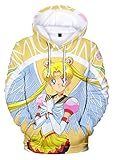 WANHONGYUE Anime Sailor Moon 3D Digitaldruck Kapuzenpullover Hoodie Cosplay Kostüm Pulli Sweatshirt Tops Mäntel 8 XXL