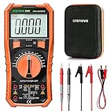 Crenova Digital multimeter, TRMS Voltmeter Ammeter Auto-Range 6000 Zähler Ohmmeter, misst Spannung Kapazität Temp Wiederstand mit Large LCD-Anzeige und Hintergrundlicht, for Automotive, Elektrik