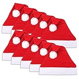 Schramm® 10 Stück Weihnachtsmützen 30x41cm Nikolausmützen Weihnachtsmann Mütze Weihnacht Nikolaus 10er Pack