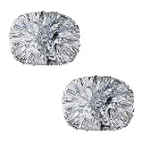 Phoenix Wonder Packung mit 2 Stück Metallfolie & Plastik Cheerleading Kit Cheer Pom Poms mit Schlagstockgriff Silb