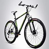 Bergsteiger Detroit 29 Zoll Mountainbike, geeignet ab 170 cm, Scheibenbremse, Shimano 21 Gang-Schaltung, Gabel-Federung mit Lockout-Funktion, Jungen-Fahrrad & Herren-F
