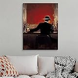 Moderner Mann GenießEn Sie Das Trinken An Der Bar Leinwand GemäLde Poster Drucke Wandkunst Bilder FüR Wohnzimmer Dekor 80x120cm (32x47in) R
