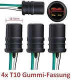 L & P Car Design L&P B571 4 Stück T10 W5W W2,1X9,5D Gummi Fassung Lampen Gummifassung Lampenfassung Glassockel für Glühlampen Glühbirnen Lamp