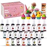 FORMIZON Lebensmittelfarbe 24 Farben, Lebensmittelfarbe Flüssig, Hochkonzentrierte Lebensmittel Farben Set für Kuchen Backen, Food Coloring und Kunsthandwerk Einfärben, Fondant, Kekse - 10ml j