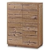 AILEENSTORE Highboard-Kommode Eyecatcher - Sideboard Anrichte mit Push-To-Open System, 3 Schubkästen und 3 Türen - Wohnzimmer-Möbel - Farbe: F