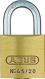 ABUS Vorhängeschloss 45/20 aus Messing - 2er Set - für Spinde, Werkzeugkisten, Koffer - 11819 - Level 2 - Messingfarb