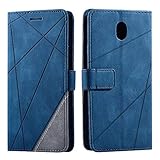 Hülle für Samsung Galaxy J7 2017, SONWO Premium Leder PU Handyhülle Flip Case Wallet Silikon Bumper Schutzhülle Klapphülle für Galaxy J7 2017, B