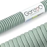 Paracord 550 Seil Silber-Grau | 31 Meter Nylon-Seil mit 7 Kern-Stränge | für Armband | Knüpfen von Hunde-Leine oder Hunde-Halsband zum selber machen | Seil mit 4mm Stärke | Mehrzweck-Seil | Survival-Seil | Parachute Cord belastbar bis 250kg (550lbs) - Marke G