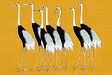 Close Up Sieben Kraniche Poster - 91,5 cm x 61 cm - Ogata Korin, japanischer Kunstdruck