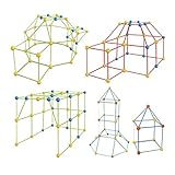 Bauplatz, Fort Bausatz, Bauset für Kinder, Bauarbeiter-Geschenk für Kinder – Bauen Sie Schlösser, Tunnel, Zelte, Rakete und Spielset, Geschenk für Jungen und M