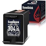 Sunnieink Remanufactured für HP 304 XL 304XL Tintenpatrone Schwarz Verwendung mit HP Envy 5020 5010 5030 DeskJet 2600 2630 2630 2620 3720 2633 2622 2632 3733 2634 AMP 100 130 Drucker (1 Pack)