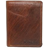 GoldenDeer ® Geldbörse aus Leder für Herren Männer mit RFID-Schutz mit Münzfach und Einer Prägung Echtleder Geldbeutel Portemonnaie (braun Hochformat)