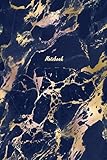 Notebook with marble structures and glitter: Great lined Statement notebook of Pattern with navy and gold beige forms, 120 sites to hold onto thoughts ... to all who love individual and cool Slog