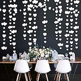 Pink Blume 52Ft Weiß Herz Partyset Doppelseitig Metallisches Papier Banner Streamer für Verlobung Jahrestag Hochzeit Valentinstag Brautparty Dek