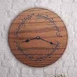 BPDD Herr Ringe The One Ring Circle Inschrift JRR Tolkien The Hobbit Custom Gift 12 Zoll Holzwanduhr, batteriebetrieben, Bauernhaus-Wand-Dekor Home Decor kb298