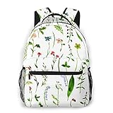 MAYBELOST Lässiger Rucksack mit doppelter Schulter,Aquarell Zeichnung Kräuter und Blumen,Leichter strapazierfähiger Rucksack Business Travel Sport Schultasche Tagesrucksack für Erwachsene Jug