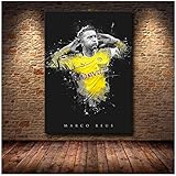 SDGW Marco Reus Berühmte Fußballstar Kunst Leinwand Malerei Drucken Leinwand Malerei Poster Wohnzimmer Schlafzimmer Fußballzimmer Dekor-50X70Cm Kein R