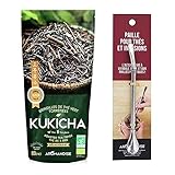 Japanische Bio-Tee Kukicha 120 g + Edelstahlstrohhalm mit F