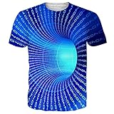 NEWISTAR Unisex Jugend 3D Druck Grafik Casual Kurzarm T-Shirt , Natürlich1, L