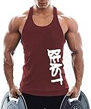 TX Apparel Herren Tanktop Beast Gym Stringer Shirt Baumwolle, Weinrot, L…