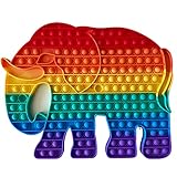 KUNSTIFY XXL POP IT Regenbogen Fidget Toy Antistress Spielzeug für Erwachsene Kinder Anti Stress Popit groß Figetttoys Fidget Toy Set Figet Bubble Push pop XXL Regenbogen (Elefant)