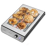 Cecotec Turbo Easy Toast Inox Flachtoaster. 3 Quarzheizkörper, 6 Leistungsstufen, Krümelschublade, Kabelaufwickler , Edelstahl-Finish, 900 W