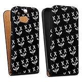 DeinDesign Tasche kompatibel mit HTC One M8 Flip Case Hülle Schwarz David Bost YouTube Black & W