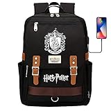 DDDWWW Unisex Magic Schultasche Slytherin Academy Rucksack, Harry Potter Wandern und Radfahren Lässige Tagesrucksäcke 42CM/30CM/16CM Schw