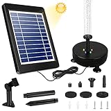 Solar Schwimmende Springbrunnenpumpe, 3,5 W Bürstenlose Solar Wasserpumpe Kit Teichbrunnen mit Batterie Backup 1800mAH für kleine Außenfunktionen Vogelbad, Aquarium, Teichgarten, 1er Pack