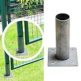 Zaun-Nagel Bodenplatte zum Aufschrauben - für Türen Tore mit Pfosten Ø 60