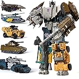 Lernspielzeug für Verformungen, Transformers Toys Studio Series, 5 IN 1 Transformation Roboterwagenspielzeug, Anime Devastator Flugzeugtankmodell KO. Spielzeug, Transformierende Action Figure Set, fü