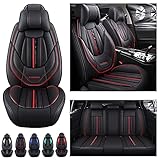 Universal Autositzbezüge für Ford Fiesta ST-line ST Line Allwetter Vollabdeckung Kunstleder Sitzbezug Airbag kompatibel Wasserdicht 5seat A01