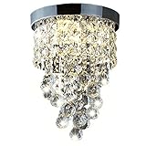Dellemade Kristall Kronleuchter Modern Deckenleuchte Für Treppenhaus, Küche, Esszimmer, Kinderzimmer,3 Lichts, LED Lampen E