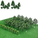 gotyou 30 Stück Gemischtes Bäume Modellbau, Modellbau Bäume, Grün Mini Baum Set Szenerie architektonische Landschaft Modell Bäume, Mixed Modell Zug Bäume, Tabletop Gelände, DIY Sand Modellbahn B