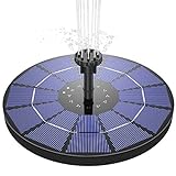 AISITIN Solar Springbrunnen 3.5W Solar Teichpumpe mit 180mm Durchmesser Solar Panel Eingebaute 1500mAh Batterie Wasserpumpe Solar Schwimmender Fontäne Pumpe mit 6 Fontänenstile für Garten, Vogel-B