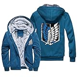 Y-PLAND Attack On Titan Herren Zip Hoodie Langarm Kapuzenjacke Winter Warm Fleece Inside Sweatshirt -3_3XL