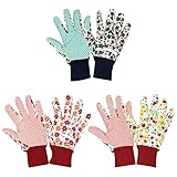 AYKEN Gartenhandschuhe, 3 Paar PVC-beschichtete Arbeitshandschuhe Handschuhe, für Gartenarbeit, Gartenarbeit, Rosenbeschneidung und tägliche Arb
