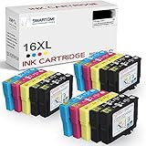 SMARTOMI 16XL Tintenpatronen Kompatibel für Epson 16XL für Epson Workforce WF-2010W 2510WF 2520NF 2530WF 2540WF 2630WF 2650DWF 2660DWF 2750DWF 2760DWF Series(15PACK)