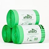 150 x 6 Liter allBIO-Tüten 6 Liter 100% Biologisch Abbaubare & Kompostierbare Tüten für den Küchenmü