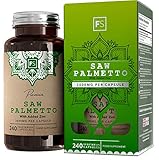 FS Sägepalmenextrakt Hochdosierte Kapseln | Saw Palmetto 3000mg 20:1 Extrakt mit Zink - 240 Vegane Kapseln Für Prostata Gesundheit | Milch, Gluten und Allergen Frei | Nicht GVO | ISO-Z