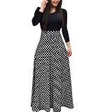 Sommerkleider Bodenlang Große Größen Maxikleid V Ausschnitt Langarm Rückenfrei Abendkleider Lässiges Strandkleider Sommer Blumen Lang Elegant Kleider A Line Sommerk