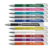 #teamludorf GAMMA Kugelschreiber mit Express Gravur - Personalisierte Kugelschreiber aus Metall - 11 Farben & 20 Schriftarten Verfügbar (Schwarz, 25)
