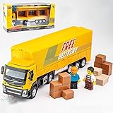 Xolye Legierung Container LKW-Modell mit Puppe Cargo Box Simulation Engineering Truck Spielzeug Metall Sound und Licht Ziehen Sie Rückenwagen Spielzeug Geburtstagsgeschenk