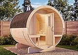 FinnTherm Fass-Sauna Tori aus Holz mit 42 mm Wandstärke besondere D