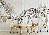 Fototapete 3D Effekt Abstrakte Englische Zebrablume Tapeten Vliestapete Wohnzimmer Wandbilder Wanddek