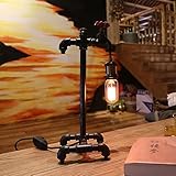 Retro-Tischlampe, Industrie-Steam-Punk-Lampe, Loft-Stil, rustikale Steampunk-Retro-Schreibtischlampe, Bronze-Metallbeleuchtung, Rohr-Schreibtischlampe für Nachttisch, Wohnzimmer, Büro, Café, Kneip