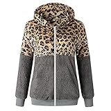 AGOUWUCHE Plüschjacke Kinder Mädchen Plüsch Jacke mit Reißverschluss und Taschen Kapuzenjacke Langarm Fleecejacke Klassisch Farbblock Mantel Winter Warm Fleece-Innenseite Hoodie Sweatjack