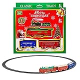 Facynde Weihnachts-Zug-Set, Sicheres Elektrisches Eisenbahn-Zugset Interessantes Weihnachtsmann-Zug-Ornament Für Kindergeschenk, Deko-Weihnachtsbaum Unter, Batteriebetrieb